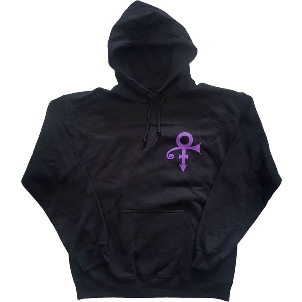Prince Unisex Adult Lotus Flower Back Print Logo Hoodie / Black